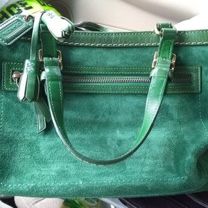 Coach green suede purse